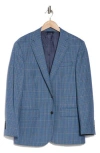 Brooks Brothers Classic Fit Blue Plaid Wool Sport Coat In Blue Multi Over Guncheck