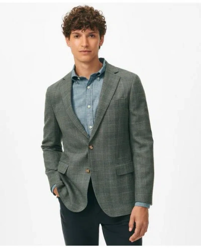Brooks Brothers Classic Fit Checked Sport Coat In Hopsack Wool In Teal