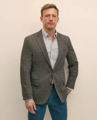 Brooks Brothers Classic Fit Cotton Wool Blend Knit Houndstooth Sport Coat In Gray