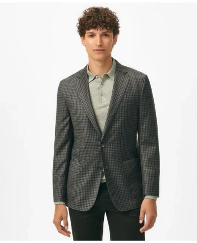 Brooks Brothers Classic Fit Gingham Sport Coat In Merino Wool In Grey