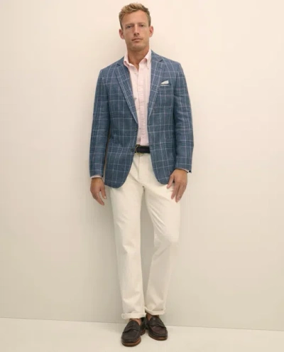 Brooks Brothers Classic Fit Linen-silk-cotton Check 1818 Sport Coat In Blue