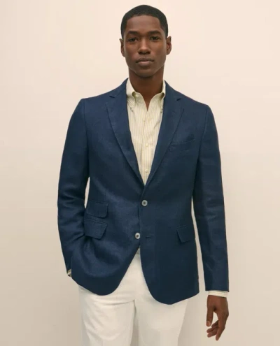 Brooks Brothers Classic Fit Linen Sport Coat In Herringbone In Blue