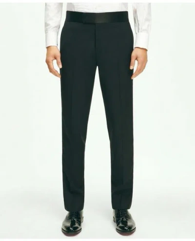 Brooks Brothers Classic Fit Merino Wool Twill 1818 Tuxedo Pants In Black