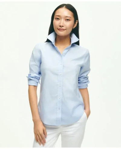 Brooks Brothers Classic-fit Non-iron Stretch Supima Cotton Dress Shirt In Light Blue