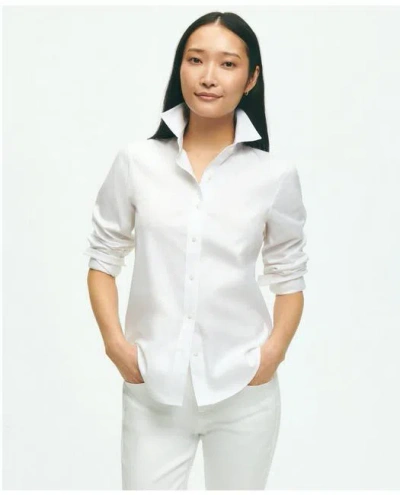 Brooks Brothers Classic-fit Non-iron Stretch Supima Cotton Dress Shirt In White