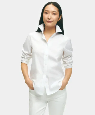 Brooks Brothers Classic-fit Non-iron Stretch Supima Cotton Dress Shirt In White