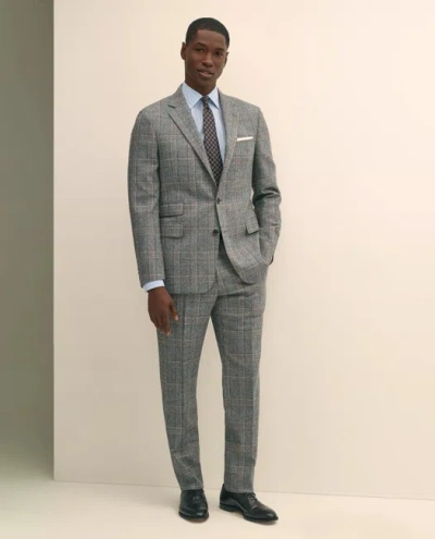 Brooks Brothers Classic Fit Saxon Wool Bold Check 1818 Suit In Gray