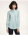 Brooks Brothers Classic Fit Stretch Supima Cotton Non-iron Bengal Stripe Dress Shirt In Green