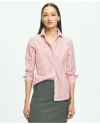 Brooks Brothers Classic Fit Stretch Supima Cotton Non-iron Bengal Stripe Dress Shirt In Red