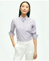 Brooks Brothers Classic Fit Stretch Supima Cotton Non-iron Bengal Stripe Dress Shirt In Violet