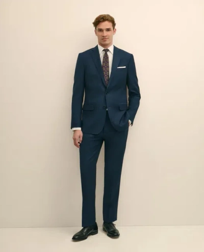Brooks Brothers Classic-fit Stretch Wool Blend Nailhead Suit Pants In Blue