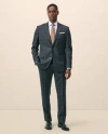 Brooks Brothers Classic-fit Stretch Wool Blend Windowpane Suit Pants In Gray