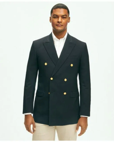 Brooks Brothers Classic Fit Stretch Wool Double-breasted 1818 Blazer In Navy