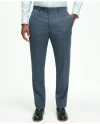Brooks Brothers Classic Fit Stretch Wool Mini-houndstooth 1818 Dress Trousers In Blue