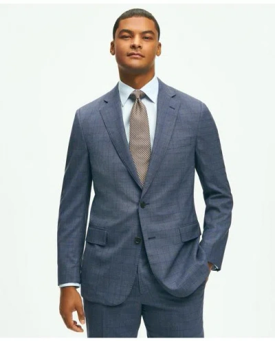Brooks Brothers Classic Fit Wool Checked 1818 Suit In Navy