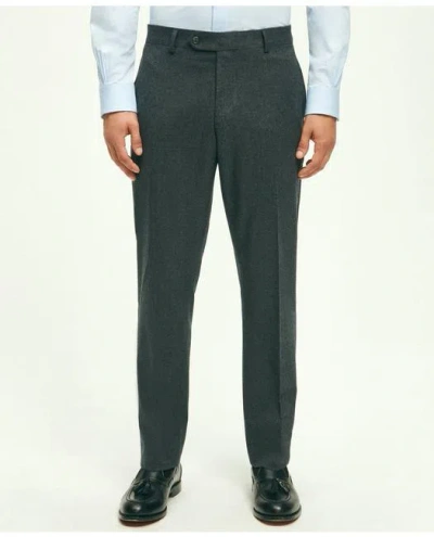 Brooks Brothers Classic Fit Wool Flannel Dress Pants In Charcoal