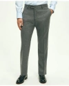 Brooks Brothers Classic Fit Wool Flannel Dress Pants In Grey