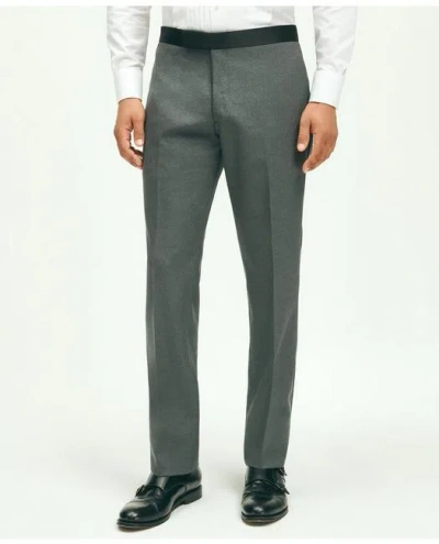 Brooks Brothers Classic Fit Wool Hopsack Tuxedo Pants In Grey