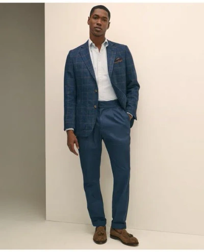 Brooks Brothers Classic Fit Wool-linen Hopsack Sport Coat In Navy