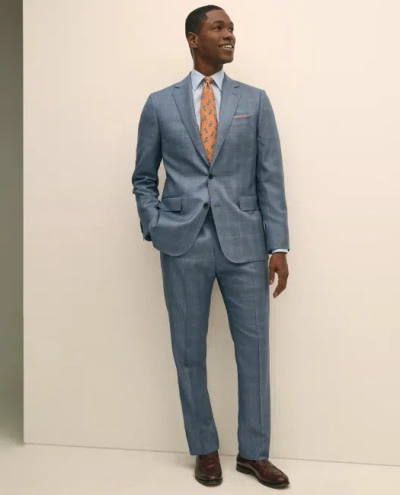Brooks Brothers Classic Fit Wool Overcheck 1818 Suit In Blue