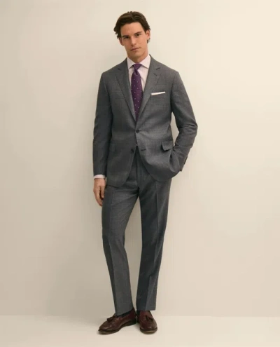 Brooks Brothers Classic Fit Wool Overcheck 1818 Suit In Blue