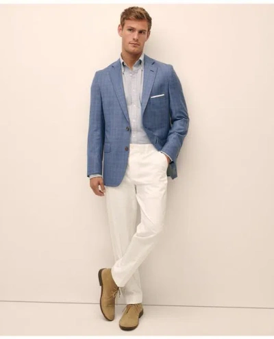 Brooks Brothers Classic Fit Wool Overcheck Sport Coat In Blue
