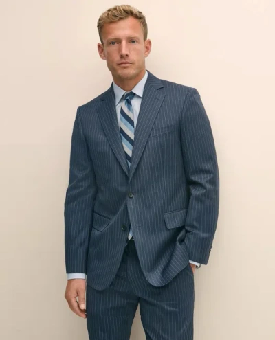 Brooks Brothers Classic Fit Wool Pinstripe 1818 Suit In Blue