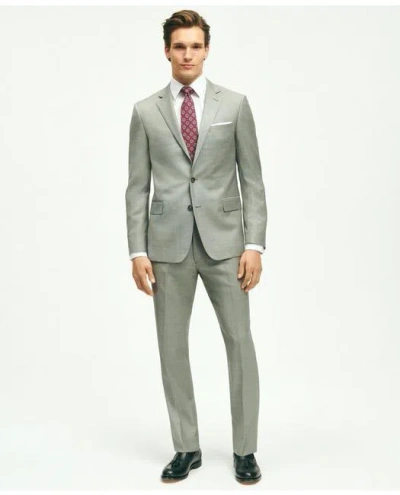 Brooks Brothers Classic Fit Wool Sharkskin 1818 Suit In Light Grey