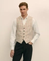 Brooks Brothers Classic Fit Wool Tattersall Suit Vest In Animal Print
