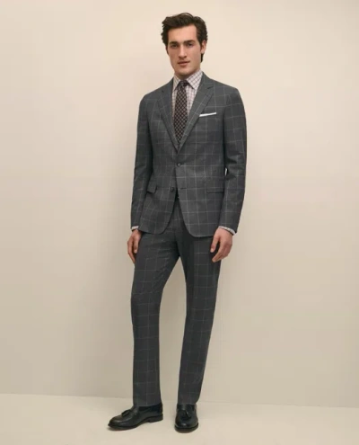 Brooks Brothers Classic Fit Wool Windowpane 1818 Suit In Gray
