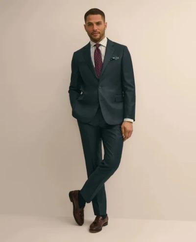Brooks Brothers Classic Fit Wool Windowpane 1818 Suit In Teal
