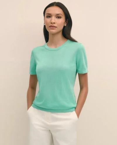 Brooks Brothers Classic Short-sleeve Jersey Crewneck Sweater In Blue
