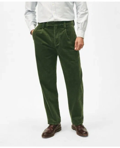 Brooks Brothers Classic Wide-wale Corduroy Pants In Dark Green