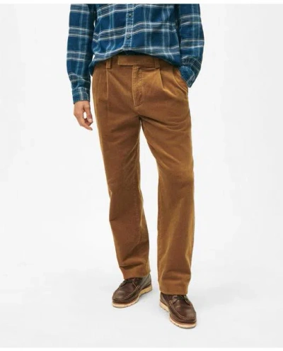 Brooks Brothers Classic Wide-wale Corduroy Pants In Medium Brown