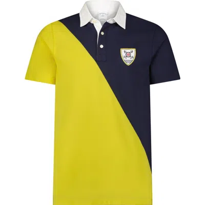 Brooks Brothers Colorblock Cotton Polo In Navy/yellow
