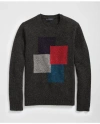 Brooks Brothers Colorblock Sweater In Merino Wool In Grey