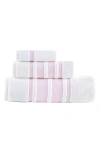 Brooks Brothers Contrast Boarder 3-piece Towel Set In Pink
