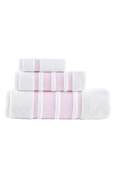 Brooks Brothers Contrast Boarder 3-piece Towel Set In Pink