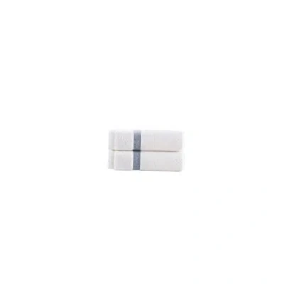 Brooks Brothers Contrast Border 2 Pcs Wash Towels In Navy