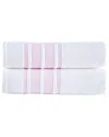 Brooks Brothers Contrast Border 2pc Bath Sheets In Pink