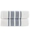 Brooks Brothers Contrast Border 2pc Bath Towels In Navy