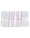 Brooks Brothers Contrast Border 2pc Bath Towels In Pink