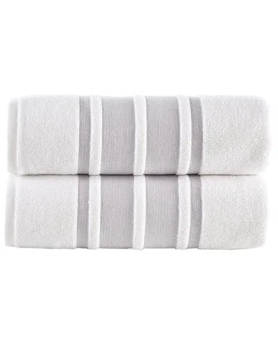 BROOKS BROTHERS BROOKS BROTHERS CONTRAST BORDER 2PC BATH TOWELS