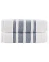 Brooks Brothers Contrast Border 2pc Hand Towels In Navy