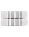 Brooks Brothers Contrast Border 2pc Hand Towels In Taupe