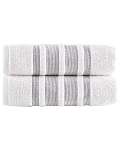 BROOKS BROTHERS BROOKS BROTHERS CONTRAST BORDER 2PC HAND TOWELS