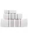 Brooks Brothers Contrast Border 3pc Towel Set In Taupe