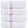 Brooks Brothers Contrast Border 4-piece Towel Set In Pink