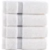 Brooks Brothers Contrast Border 4-piece Towel Set In Silver