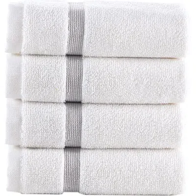 Brooks Brothers Contrast Border 4-piece Towel Set In Brown